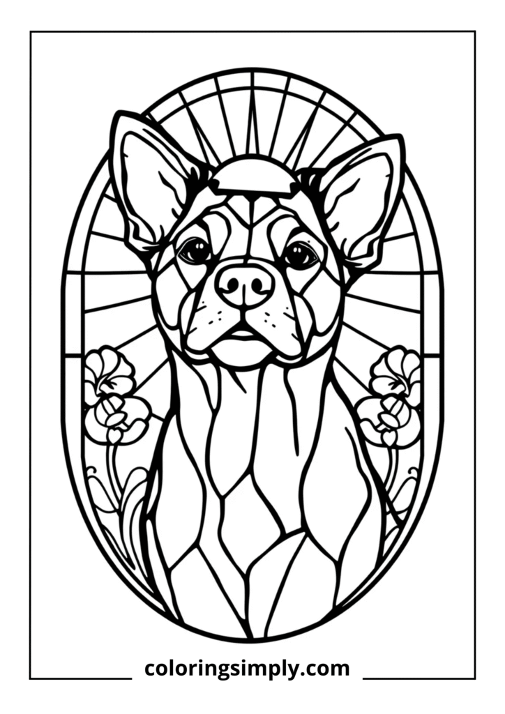 Stained Glass Dog Window