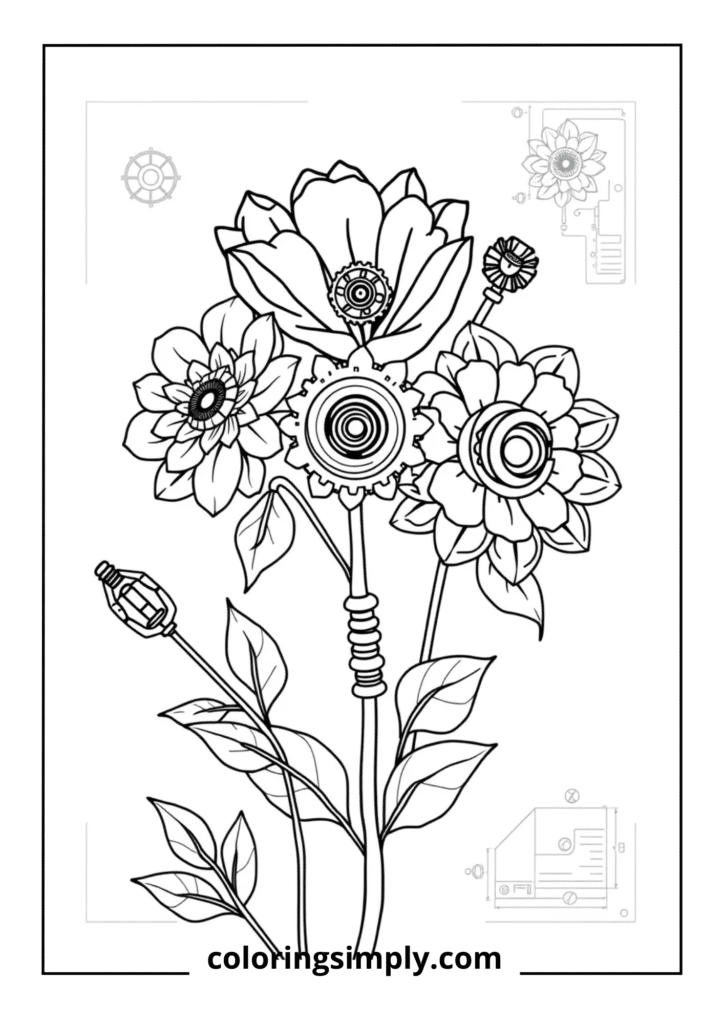 Steampunk Mechanical Flowers