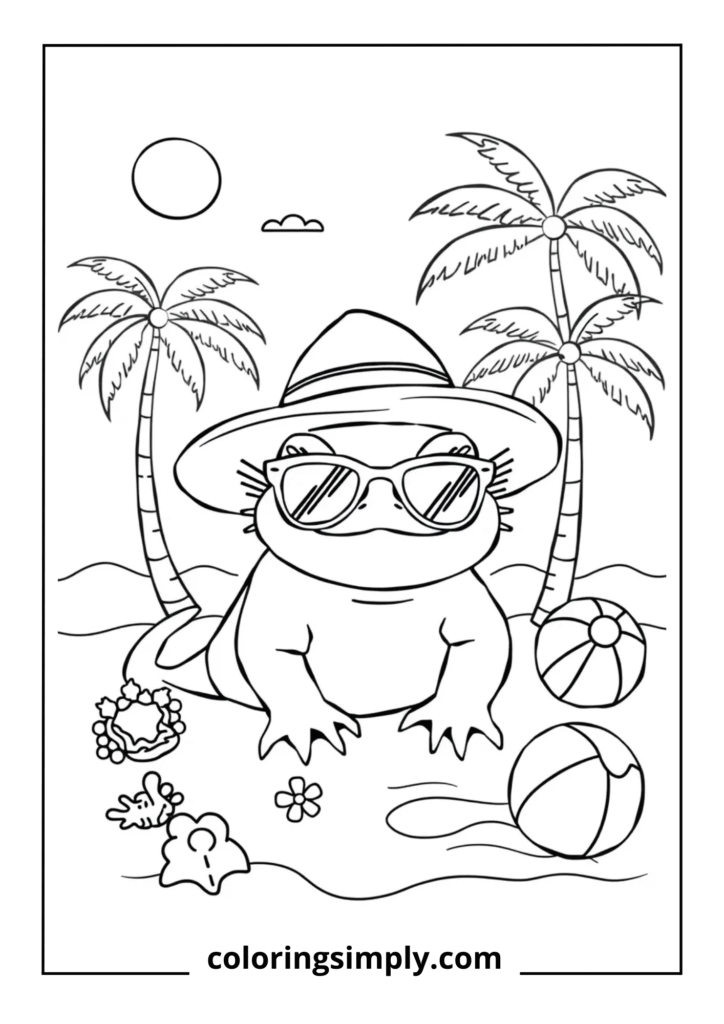 Summer Beach Axolotl