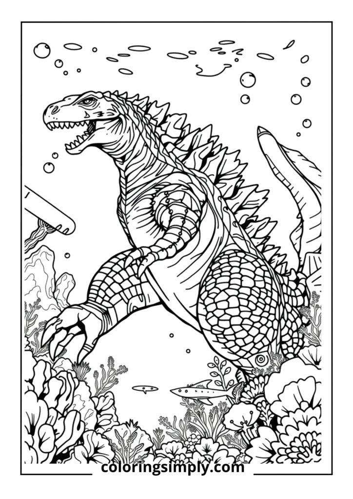 Underwater Godzilla Swimming