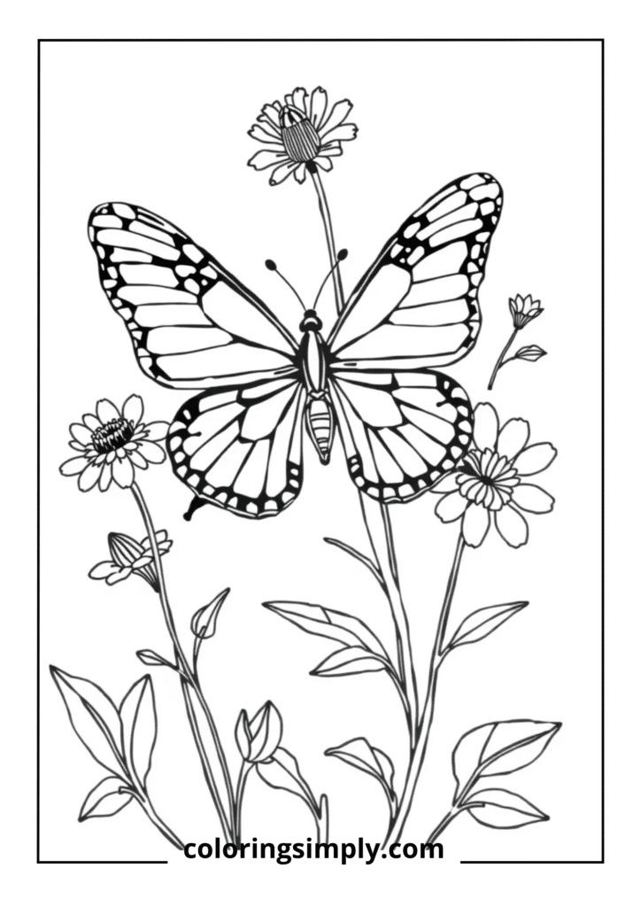 Vintage Botanical Butterfly