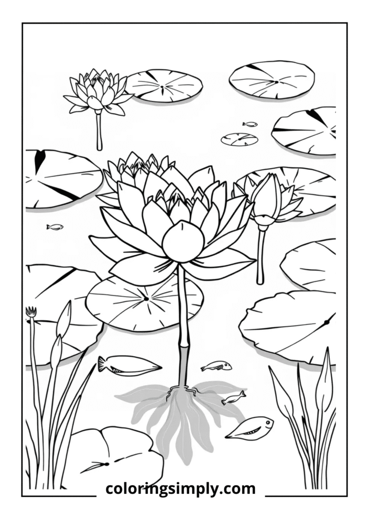 Water Lily Pond Reflection