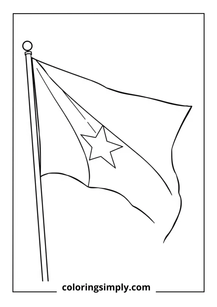 Waving Gabon Flag on Flagpole