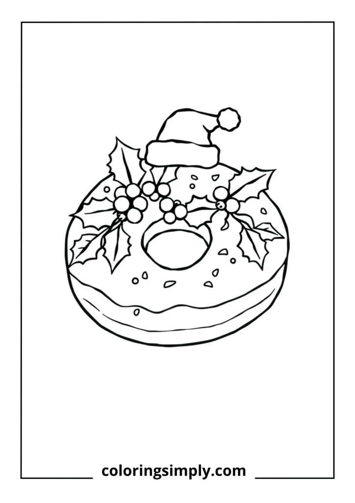 Christmas Donut with Holly