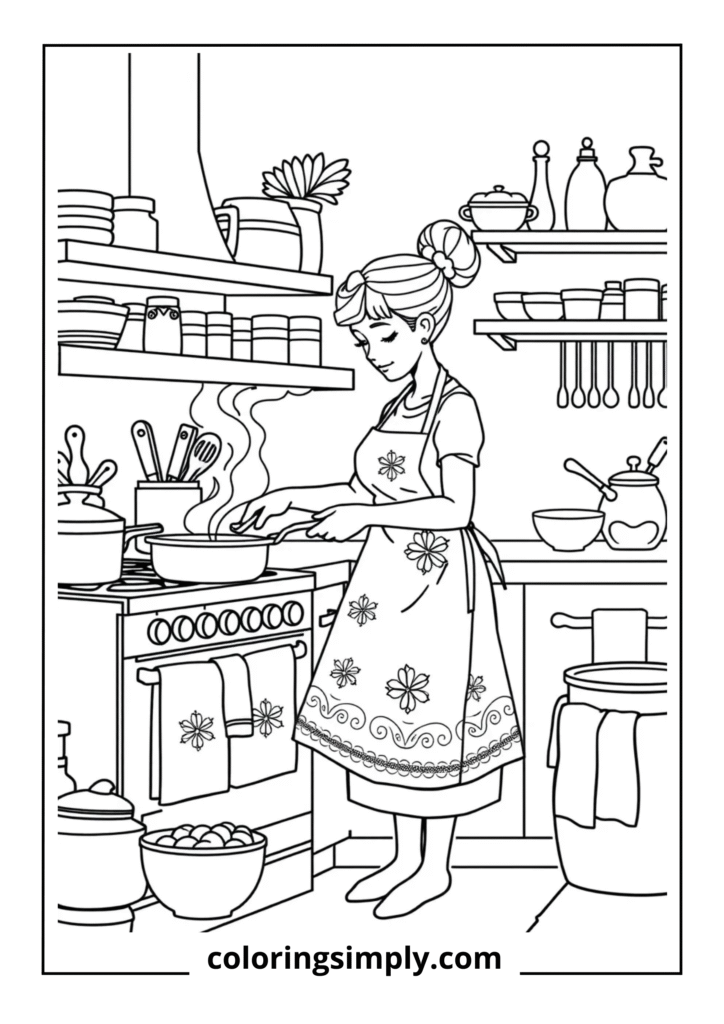 Cooking Mom in Kitchen