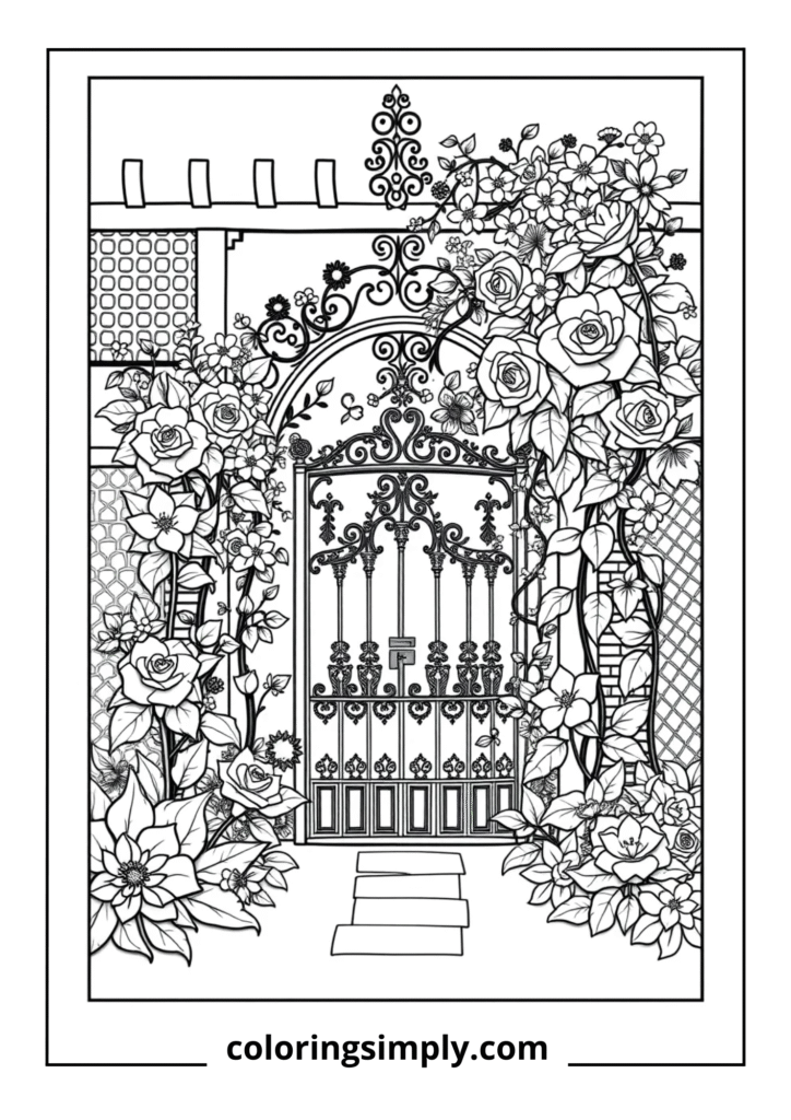 Detailed Garden Trellis Scene