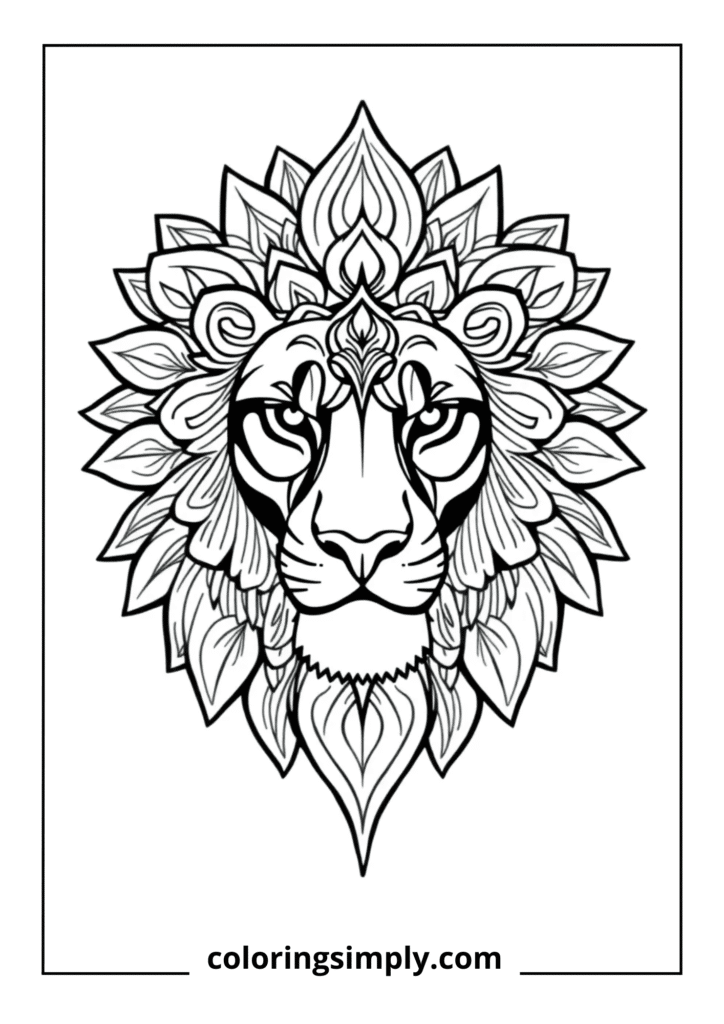Detailed Lion Mandala