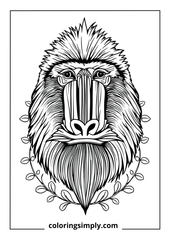 Detailed Mandrill Face