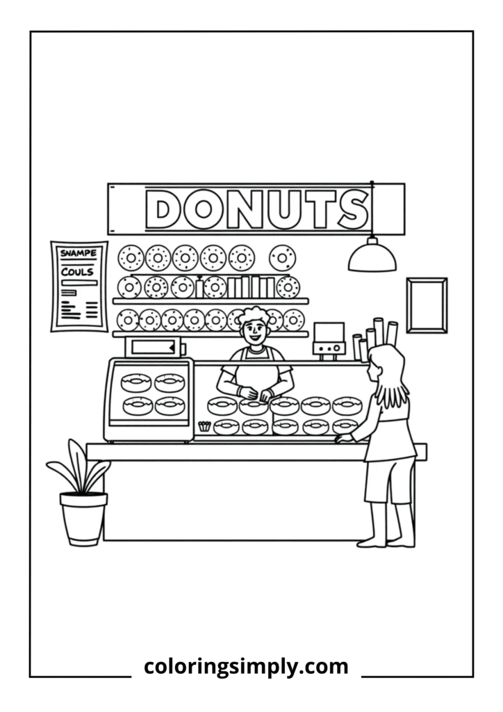 Donut Shop Counter Scene