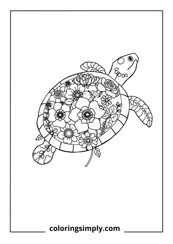 Floral Turtle Zentangle