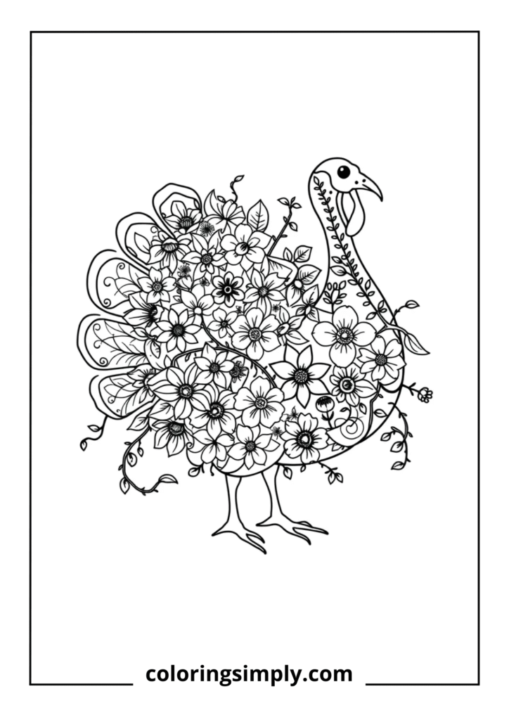 Floral Zentangle Turkey