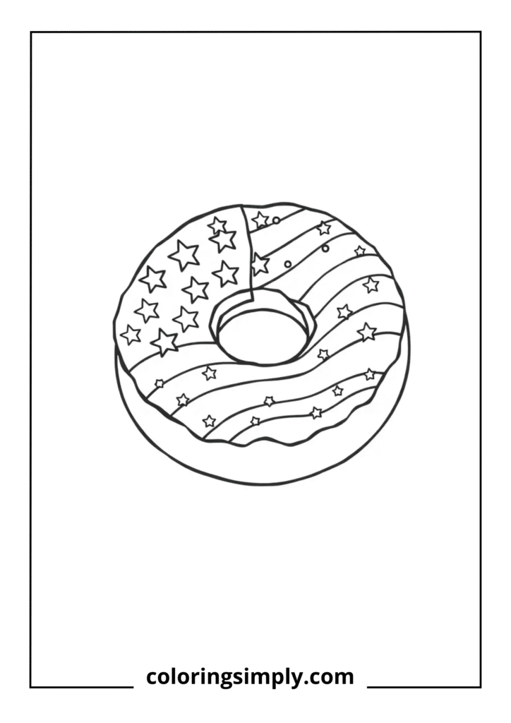 Fourth of July Patriotic Donut