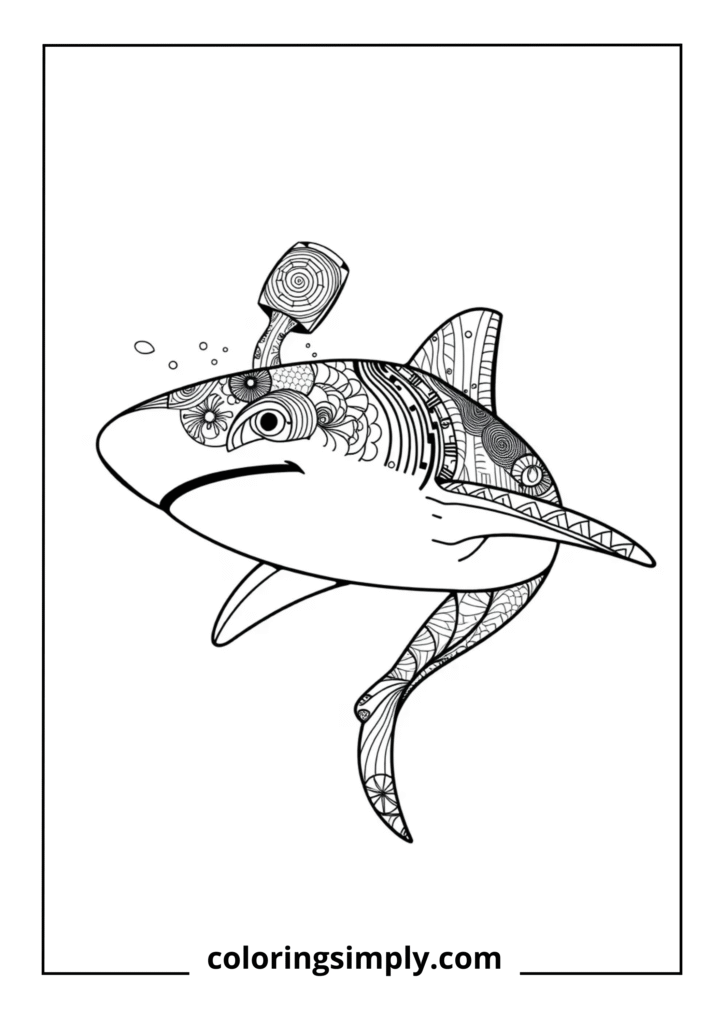 Hammerhead Zentangle Portrait