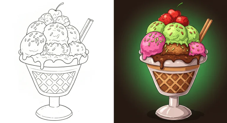 Ice Cream Coloring Pages
