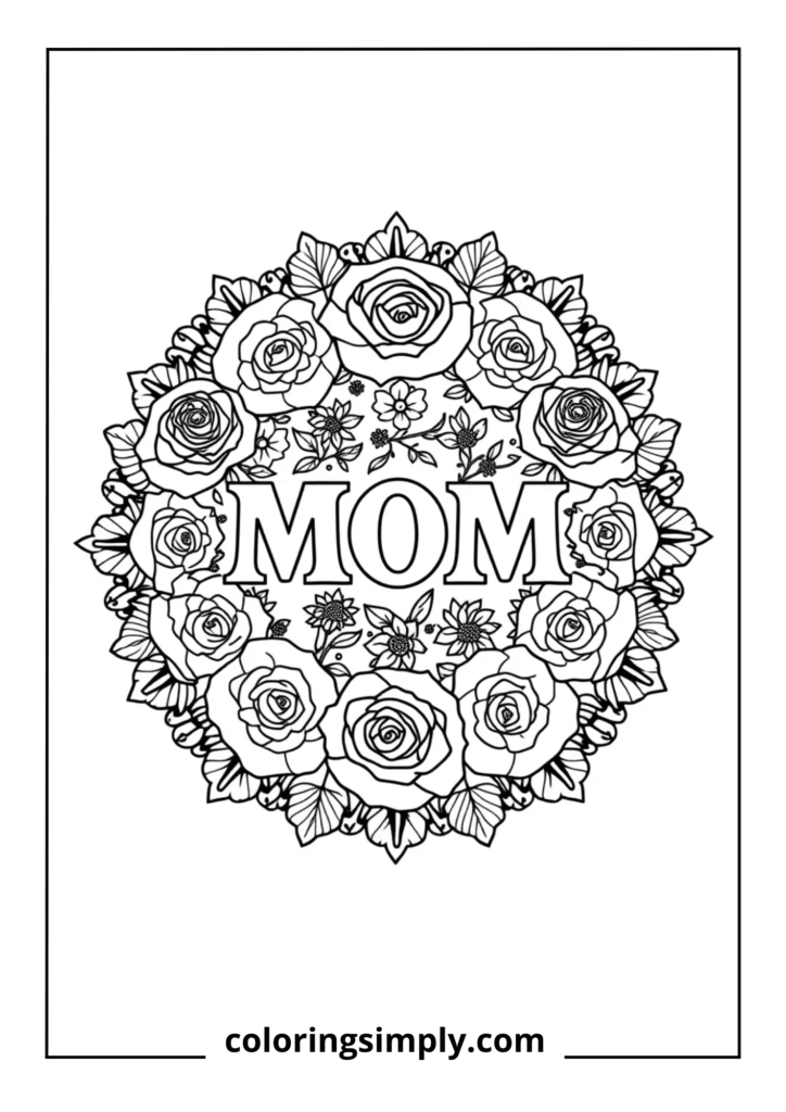Intricate Floral Mandala with MOM