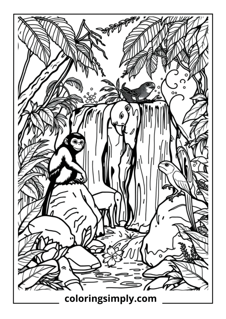 Jungle Waterfall Scene