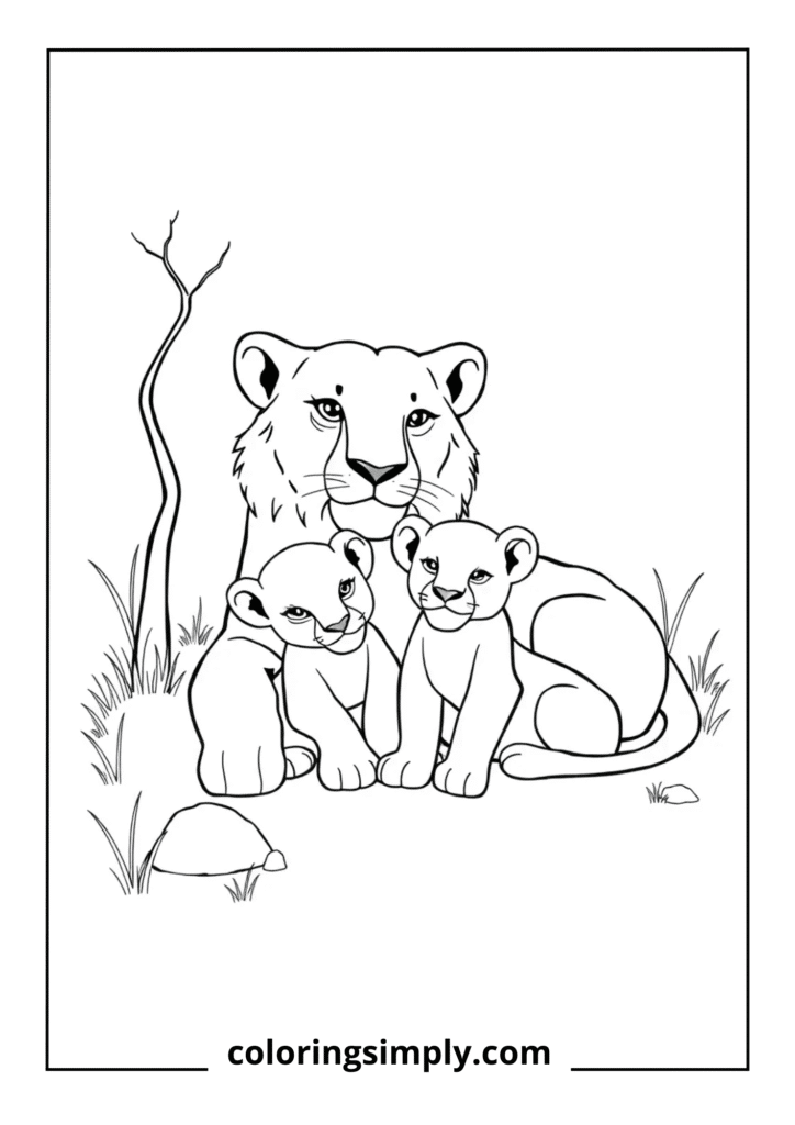 Lion Family Scene