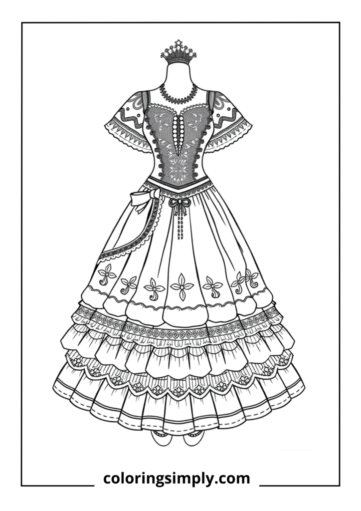 Mexican Quinceañera Traditional Dress
