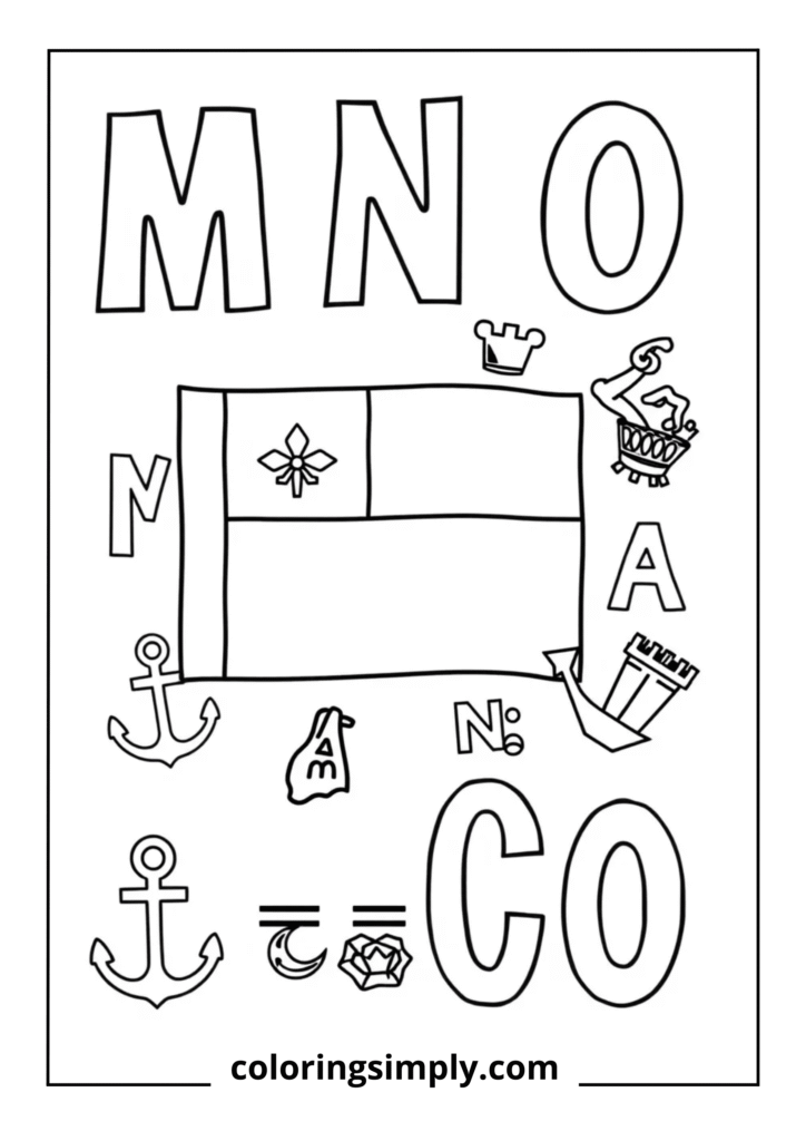 Monaco Flag Alphabet Learning
