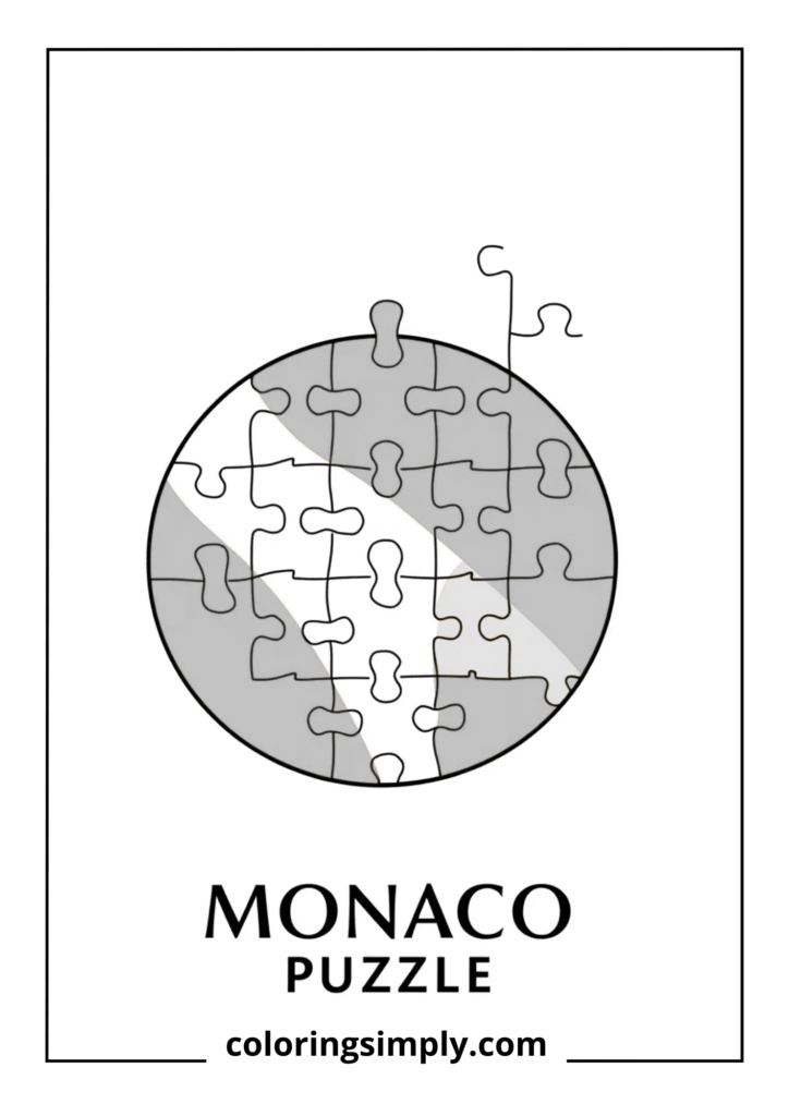 Monaco Flag Jigsaw Puzzle