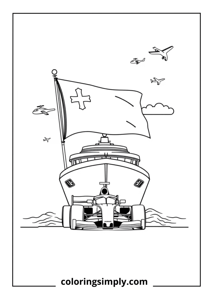 Monaco Flag Transportation Theme