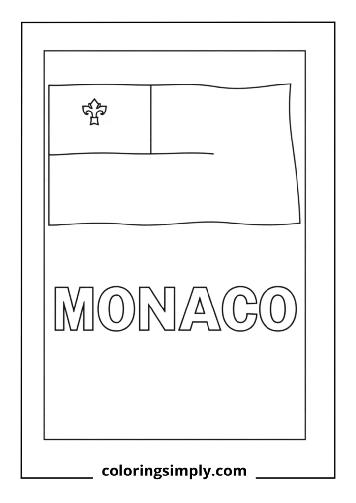 Monaco Flag with Decorative Text