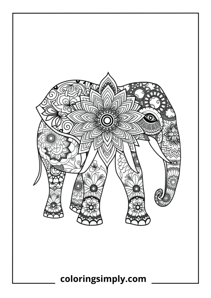 Ornate Elephant Mandala