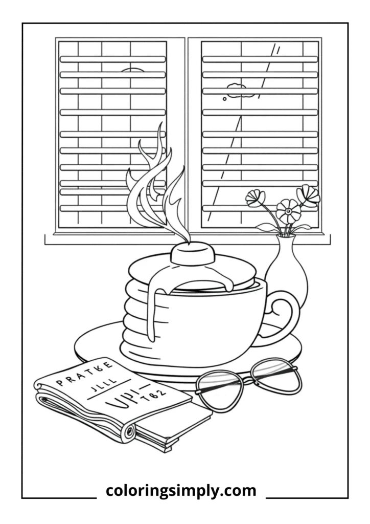 Pancakes and Coffee Morning Scene