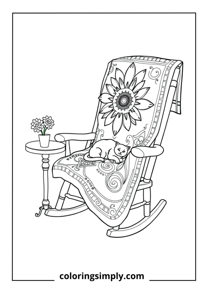 Rocking Chair with Quilt