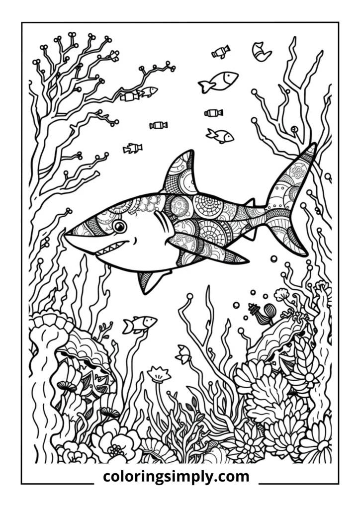 Shark Garden Zentangle