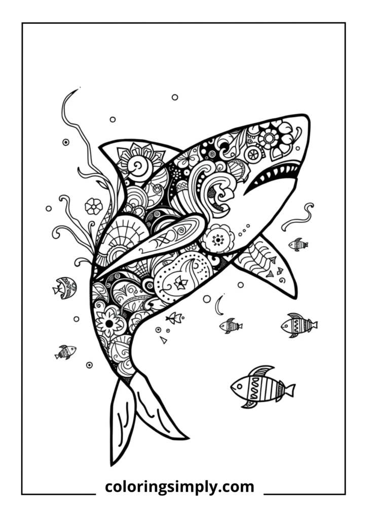 Swimming Shark Paisley