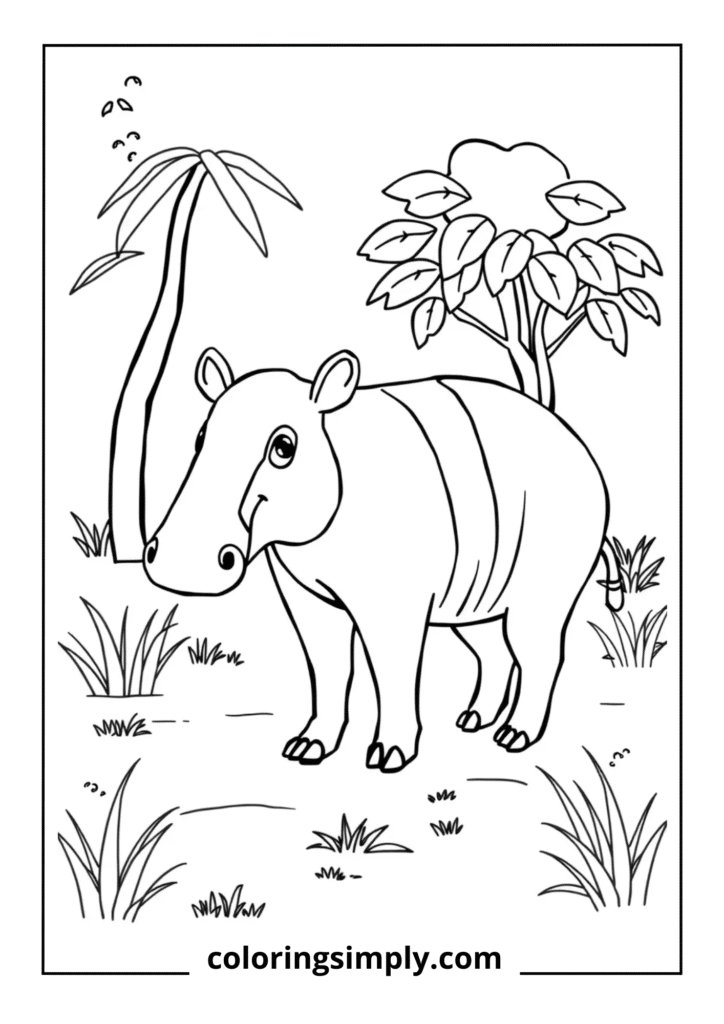 Tapir in Forest Clearing