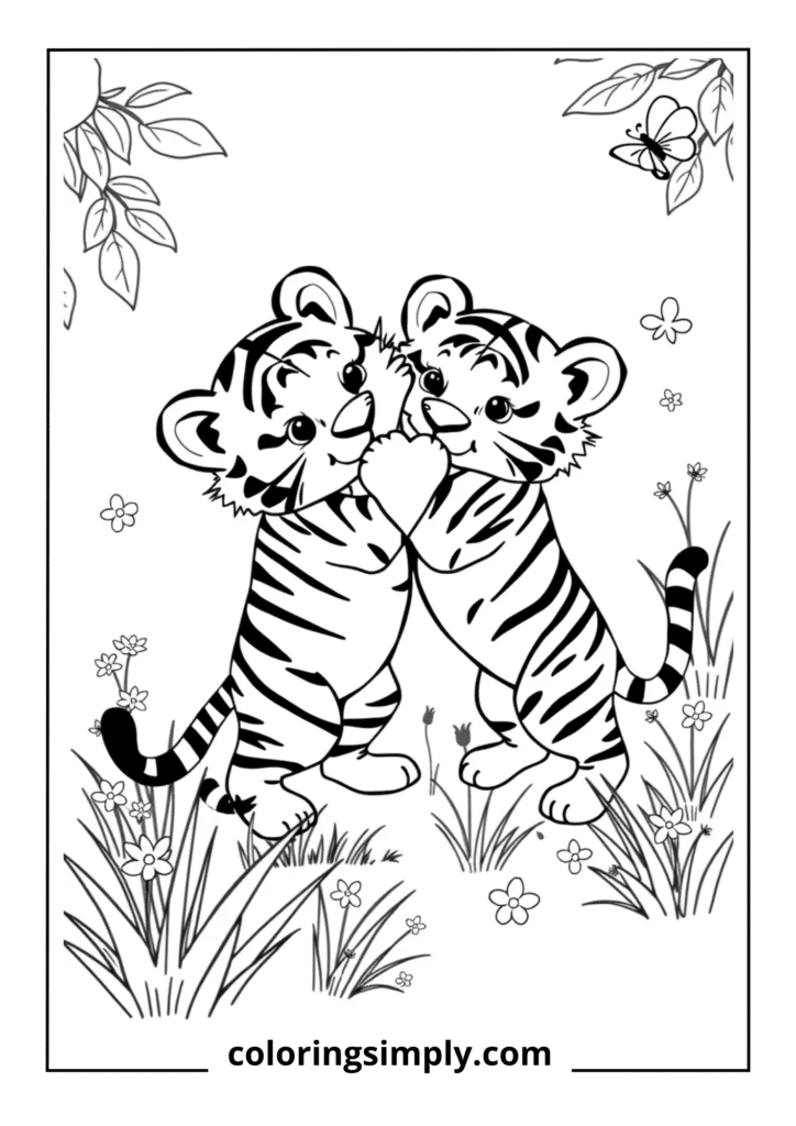 Tiger Cubs Playing
