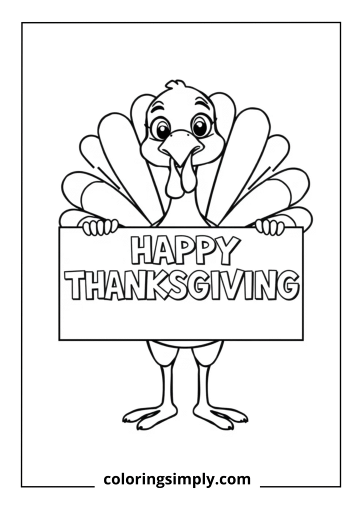 Turkey Holding Happy Thanksgiving Sign