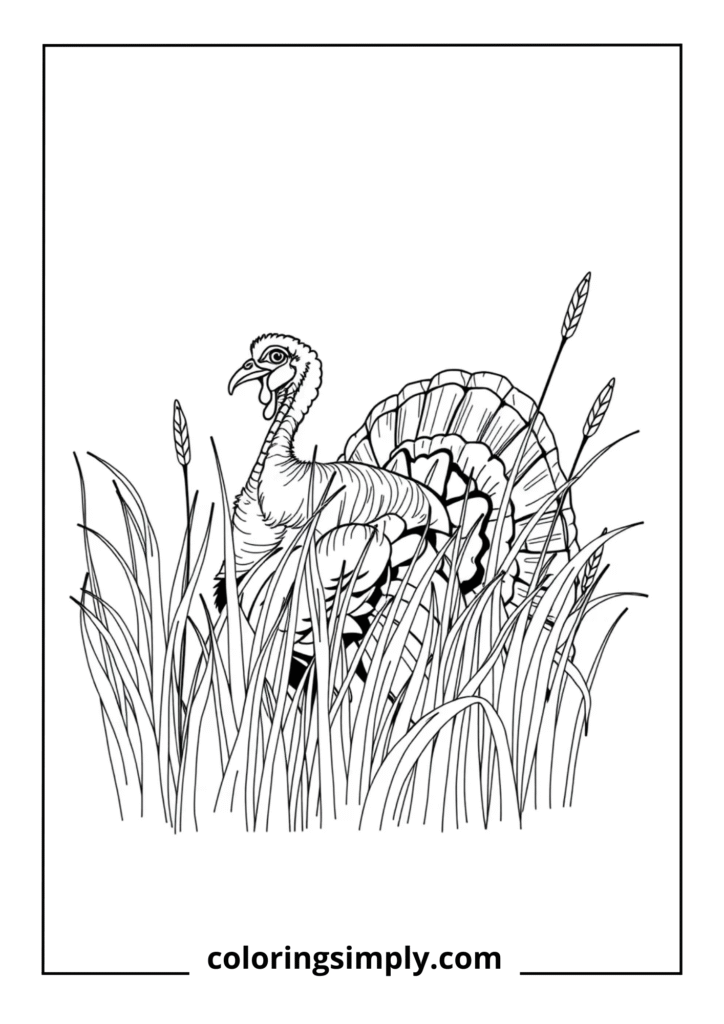 Turkey in Tall Grass