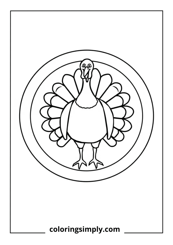 Turkey in a Circle Frame