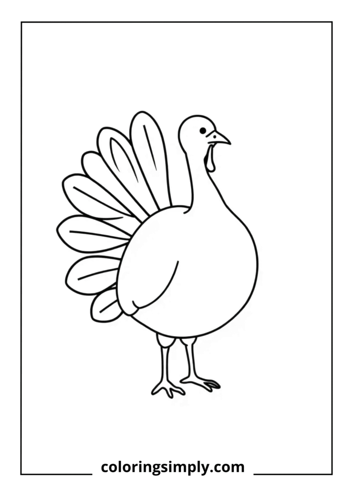 Turkey with Simple Feather Patterns