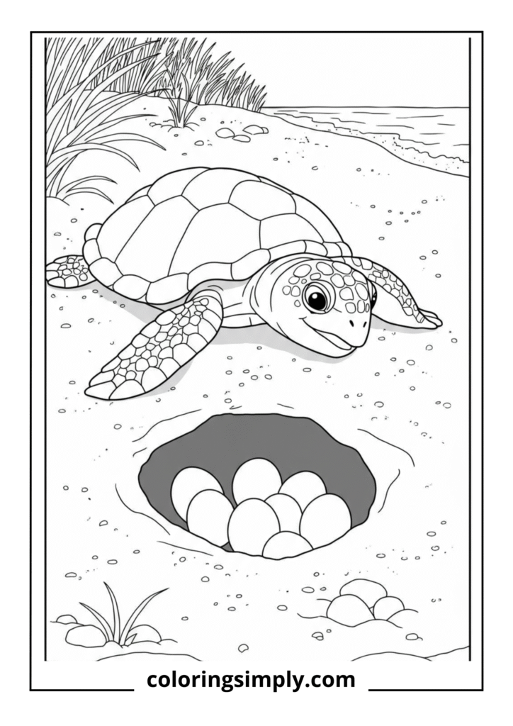 Turtle Nest with Eggs