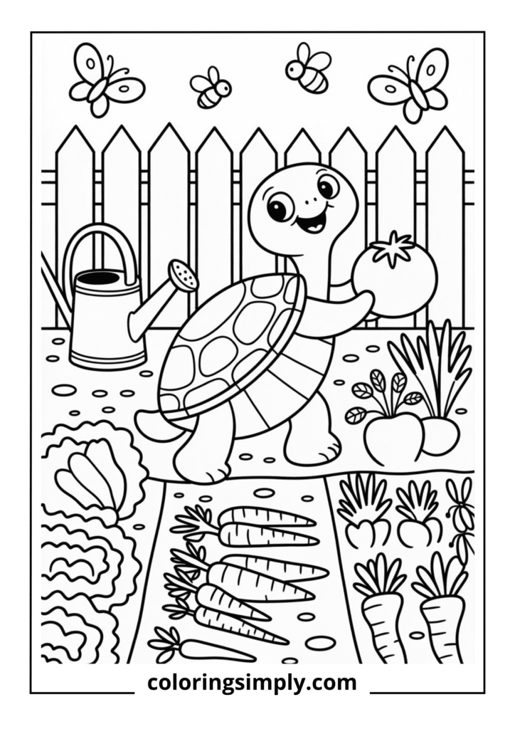 Turtle in Vegetable Garden