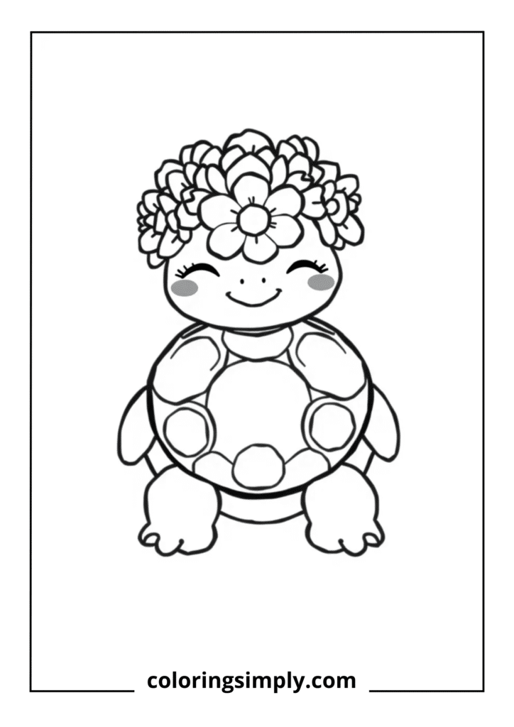 Turtle with Flower Crown