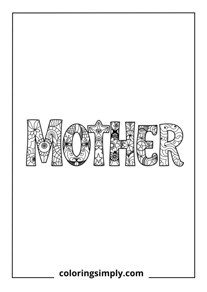 Zentangle-Style MOTHER