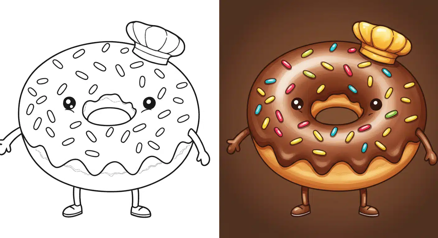 donut coloring pages