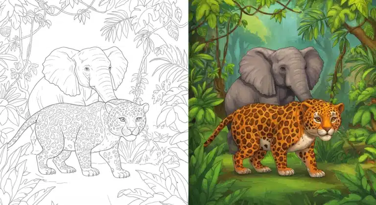 jungle animals coloring pages