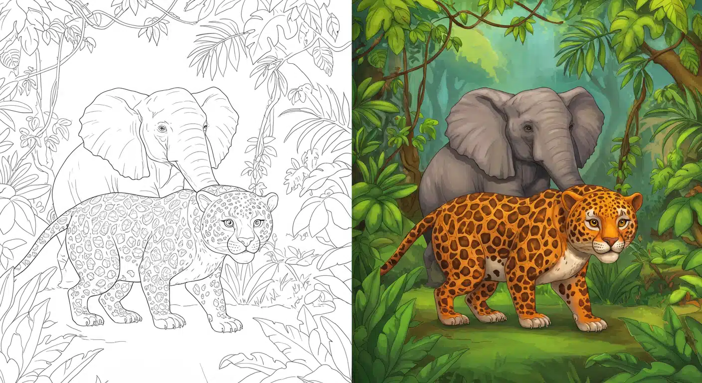 jungle animals coloring pages
